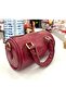 Women's Burgundy Leather Cylinder Hand and Shoulder Bag - 2