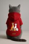 Printed Inside Fleece Dog and Cat Clothing & Dress - Red Color K Hooded Hoodie B7112 - 3
