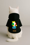 Printed Dog and Cat Clothing & Dress with Fleece Inside - Black Color K Hooded Hoodie B17F0 - 3
