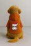 Printed Dog and Cat Clothing & Dress with Fleece Inside - Orange Color K Hooded Hoodie B6F11