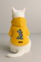Printed Dog and Cat Outfit & Dress with Fleece Inside - Yellow Color K Hooded Hoodie Bd84B - 3
