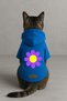 Printed Dog and Cat Outfit & Dress with Fleece Inside - Blue Color K Hooded Hoodie Bbf1B - 3