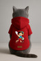 Printed Inside Fleece Dog and Cat Clothing & Dress - Red Color K Hooded Hoodie B5487 - 3