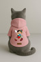 Printed Inside Fleece Dog and Cat Clothing & Dress - Pink Color K Hooded Hoodie B5487 - 3