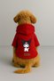 Printed Dog and Cat Clothing & Dress with Fleece Inside - Red Color K Hooded Hoodie Bfc9C - 2