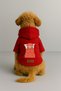 Printed Dog and Cat Clothing & Dress with Fleece Inside - Red Color K Hooded Hoodie Bb058 - 2