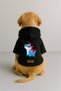 Printed Dog and Cat Clothing & Dress with Fleece Inside - Black Color K Hooded Hoodie B269B