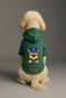 Printed Dog and Cat Clothing & Dress with Fleece Inside - Green Color K Hooded Hoodie B37Af