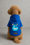 Printed Dog and Cat Clothing & Dress with Fleece Inside - Blue Color K Hooded Hoodie Bd361