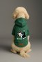 Printed Dog and Cat Clothing & Dress with Fleece Inside - Green Color K Hooded Hoodie B9F16