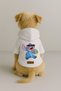 Printed Dog and Cat Outfit & Dress with Fleece Inside - White Color K Hooded Hoodie Bb21D - 2