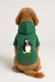 Printed Dog and Cat Clothing & Dress with Fleece Inside - Green Color K Hooded Hoodie B8B3E - 2