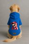 Printed Dog and Cat Outfit & Dress with Fleece Inside - Blue Color K Hooded Hoodie Bf28C - 2