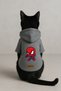 Printed Dog and Cat Clothing & Dress with Fleece Inside - Grey Color K Hooded Hoodie Bafc2 - 3