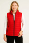Inflatable Zippered Vest Water Repellent Quilted Lined Fabric Lightweight with Pockets Winter Sports Comfortable Fit - Red - 2