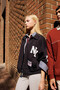 Polo Neck Printed Snap Fastener Bomber Jacket F9241Ax25Wn