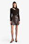 A-Line Regular Waist Faux Leather Mini Skirt G1895Ax25Au