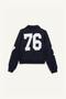 Polo Neck Printed Snap Fastener Bomber Jacket F9241Ax25Wn - 5