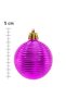 5 cm cute ball shiny 6-piece christmas tree ornament fuchsia horizontal - 2