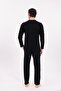 Men's Smoked Design Long Sleeve Winter Jacquard Cotton Pajama Set - 6