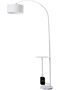Modern Floor Lamp with Adjustable Shelf and Natural Marble Tray - (White) - 7