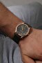 Crocodile Leather Strap Gold Men's Watch
