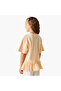 Solid Crew Neck Top with Ruffle Detail - 4