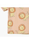 All-Over Lion Print Crew Neck T-shirt with Short Sleeves - 4