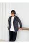 Unisex Anthracite Plush Shirt Collar Buttoned Double Pocket Regular Fit Wersoft Fleece Fabric