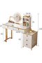 Modern dressing table with LED makeup mirror and 3 storage drawers, 100×40×120 cm (SHARPDO) - 2