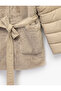 Hooded Belt Detailed Zippered Faux Fur Coat - 4
