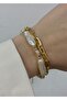 Gold Color 3-Piece Pearl Bracelet 15+5 cm - 2