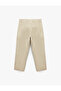 Comfortable Fit Pocketed Cotton High Waist Gabardine Trousers - 4