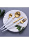 4-Piece Stainless Steel Cutlery Set White / Gold - 3