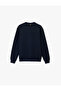 Textured Long Sleeve Basic Crew Neck Sweatshirt - 2