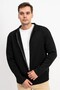Polo Neck Zippered Men's Knitwear Cardigan - 2