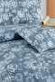 Darla Indigo Cotton Ranforce Floral Double Duvet Cover Set - 3