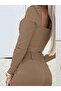 Women's Long Sleeve Low-Cut Imported Crepe Blouse and Pants Two-Piece Set - 2