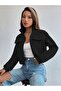 Women's Black Pocket Detail Short Jacket - 5