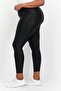 Women Plus Size Textured Pull On Leggings, Black - 4
