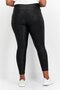 Women Plus Size Textured Pull On Leggings, Black - 2