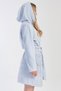 Women's Hooded Long Sleeve Welsoft Fabric Soft Textured Blue Color Dressing Gown C7T1N1304 - 2
