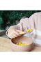 Bamboo Handle Silicone Feeding Spoon Set of 2 - Woody Brown / Powder Gray - 2