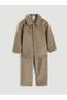 Rmz Farkiyla Beige Velvet Baby Boy Shirt and Pants