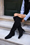 Fervia Women's Black Suede Long Boots - 4