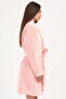 Women's Long Sleeve Shawl Collar Welsoft Fabric Soft Textured Pink Color Dressing Gown C9T1N1304 - 2
