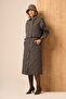Women's Quilted Garnished Trench Coat Smoked 31253 - 4