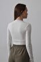 Women's Ecru Long Sleeve Crop Top Blouse Vs00511 - 6