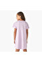 Stitch Print T-Shirt Dress with Short Sleeves - 3