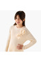 Floral Accent A-line Sweater Dress with Tights - 3